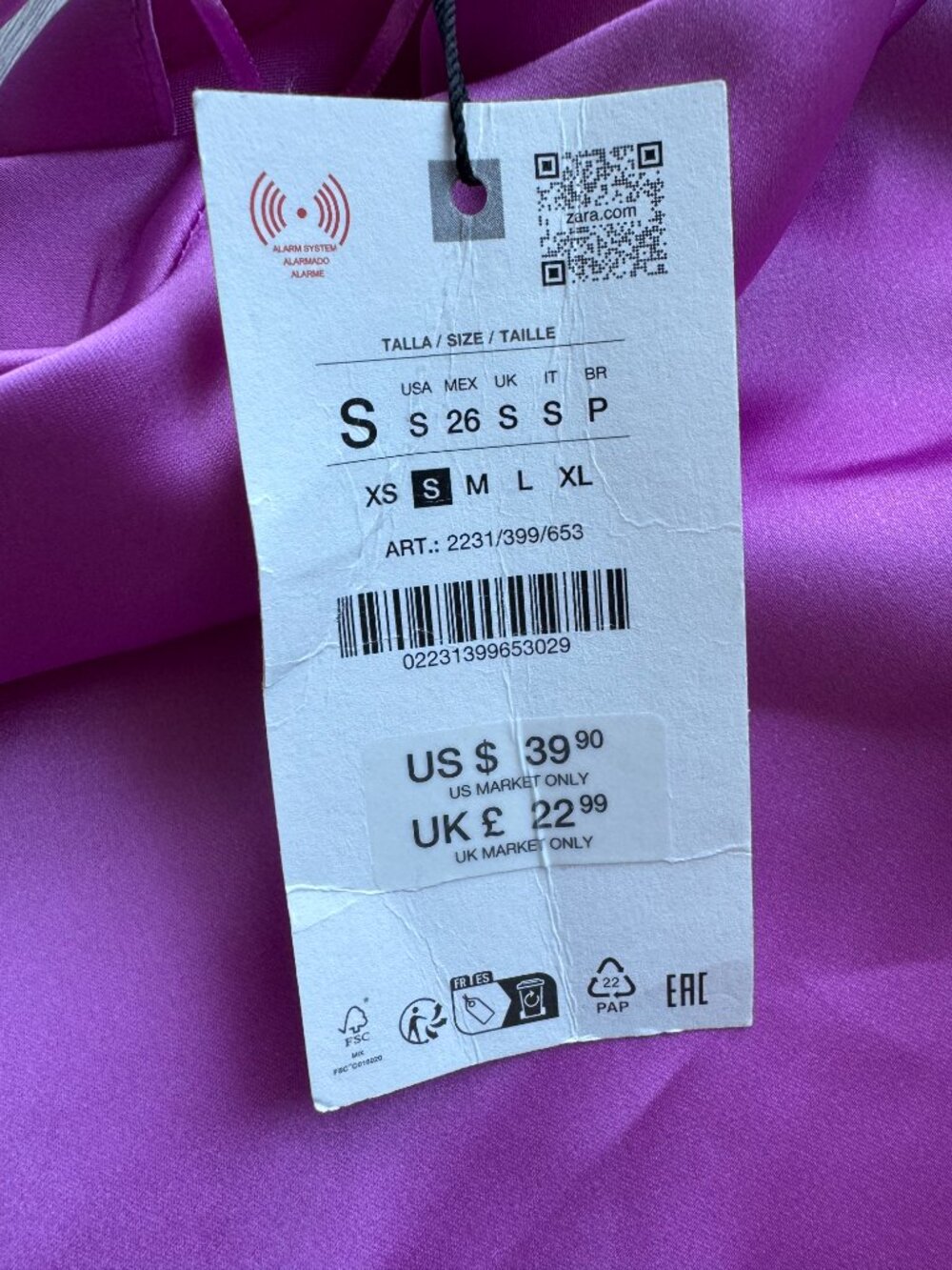 Zara Pink Lilac Satin Halter Open Back Top Size S NWT - Picture 11 of 13